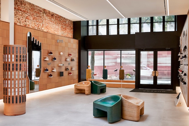 Interior of the Allbirds location in Philadelphia, PA.