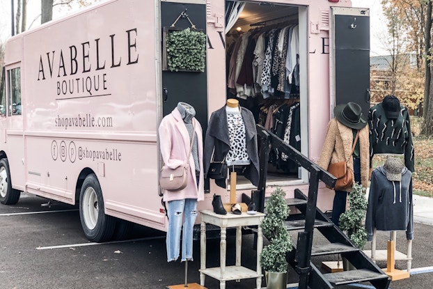  Avabelle Boutique's company truck with clothing and accessories on display