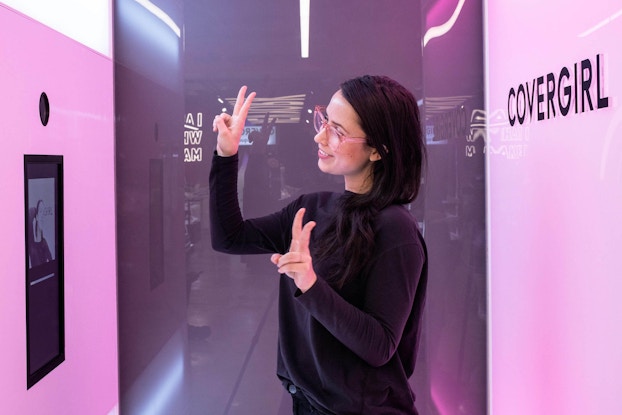 A micro-experience at the Covergirl store in Times Square in New York.