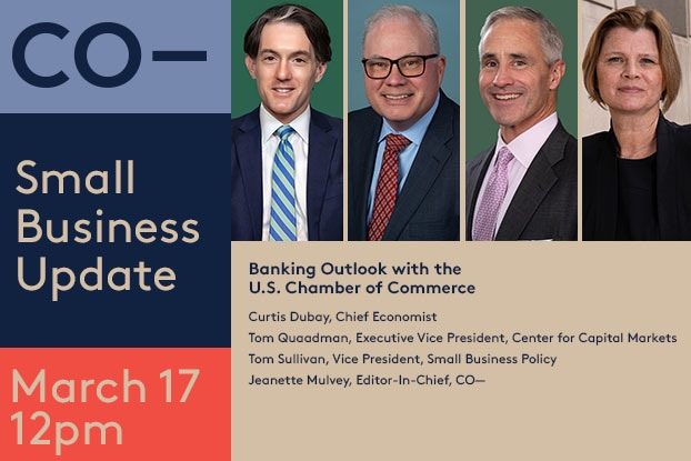  Graphic of event information and speakers from the USCC's Small Business Update, which took place March 17.