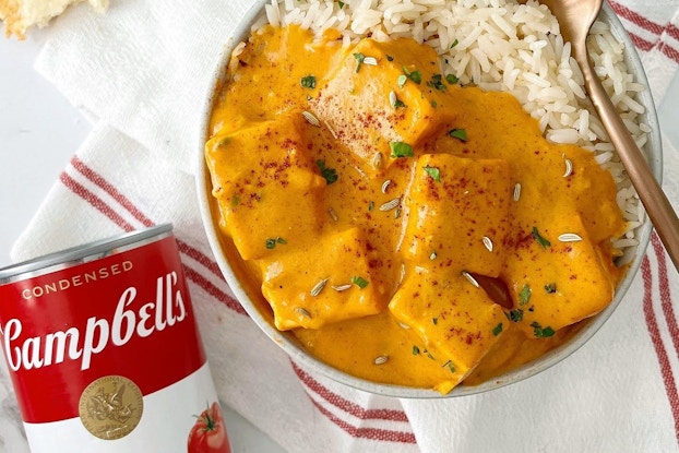  Product image of tomato paneer curry made with Campbell's tomato soup.