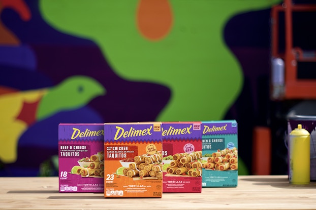 Display of Delimex food boxes by Kraft Heinz.
