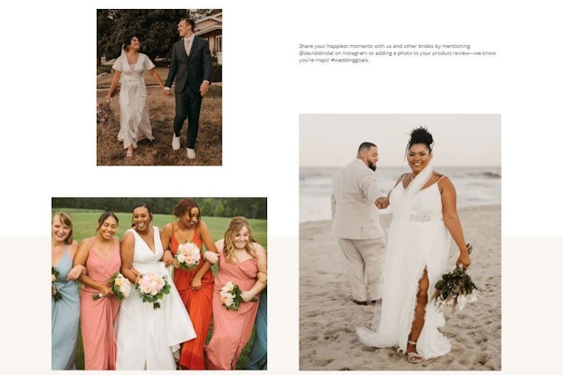  Collage of David's Bridal customers posting on social media.
