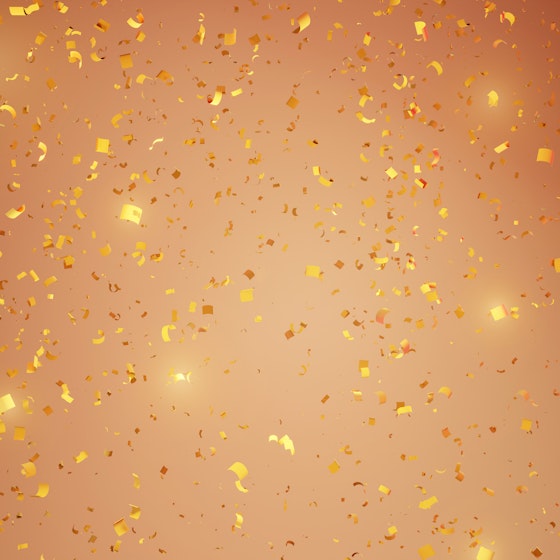Gold confetti sparkling.