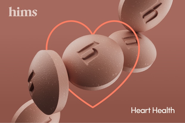  Beige image of pills by Hims brand for heart health.