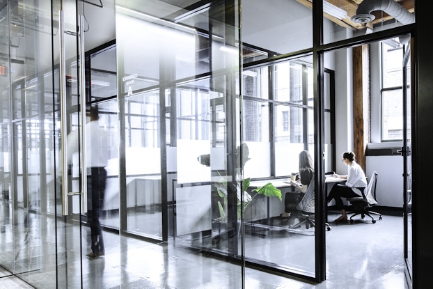 interior of industrious flexible office space