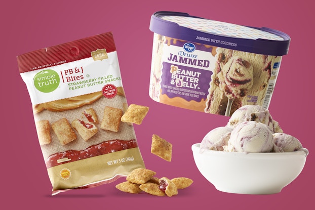 ice cream and frozen pizza roll display