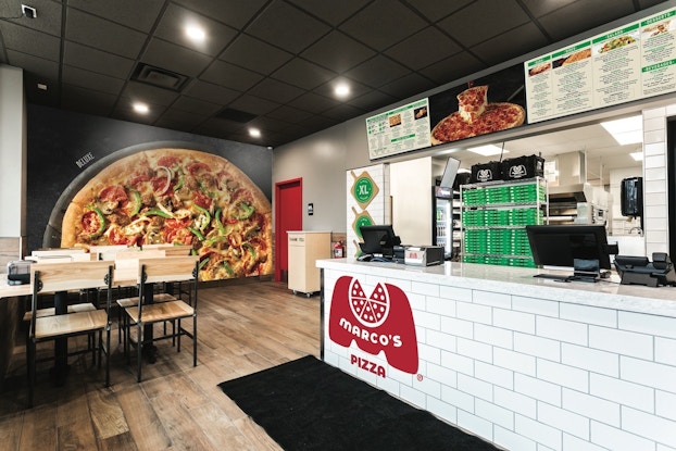  Interior of a Marco's Pizza location.