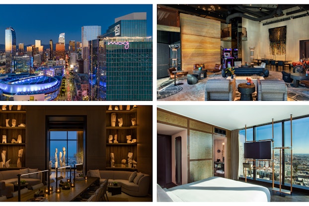  Four separate views of Marriott hotel locations.