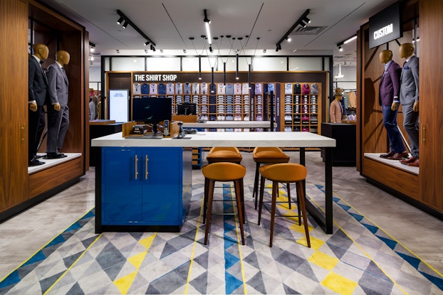 Interior of a Men's Wearhouse location.