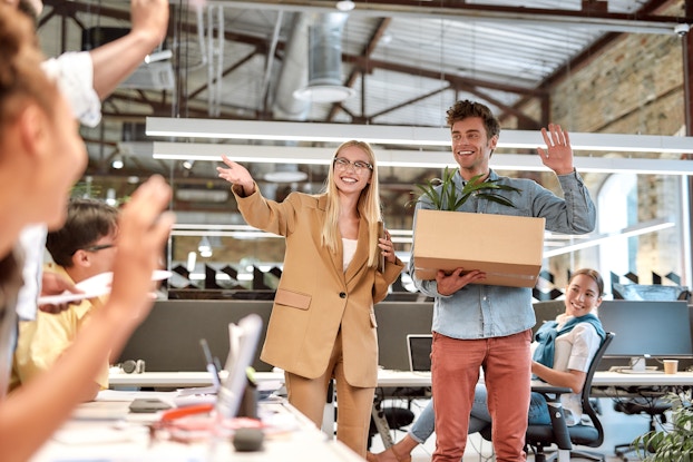 Businesswoman introduces employees to newly hired staff