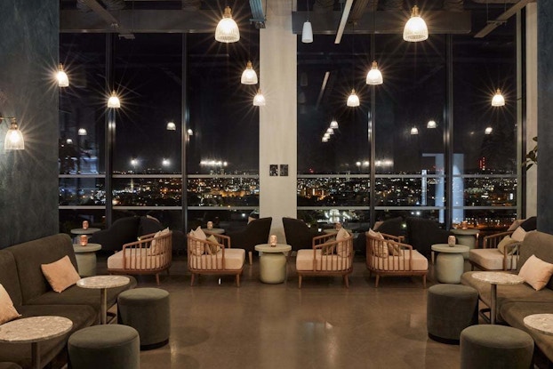night bar inside the collective co-living building