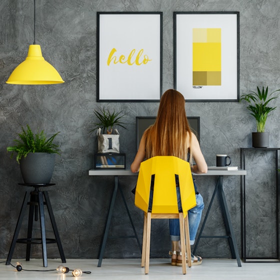 Woman in home office