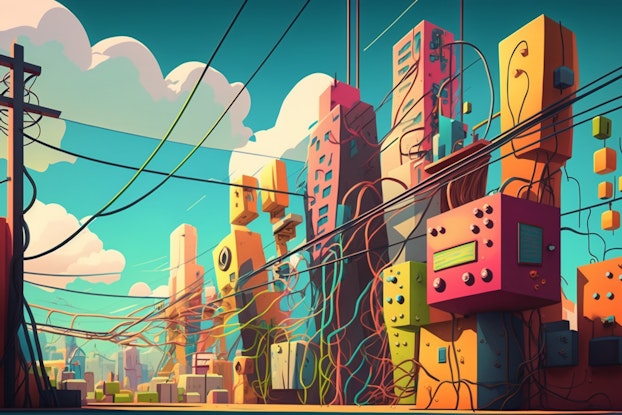 Ryan Stone used Midjourney to create images like this world for Lambda Films.