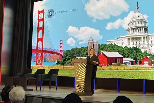  Suzanne Clark presenting her keynote speech at the America's Top Small Business Summit at the U.S. Chamber of Commerce.