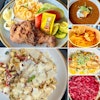 a collage of different foods