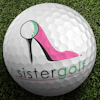 a golf ball with a shoe on it