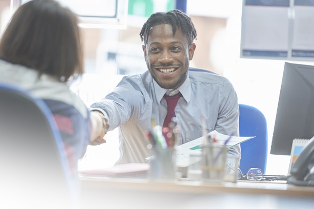 Man shaking hands on loan