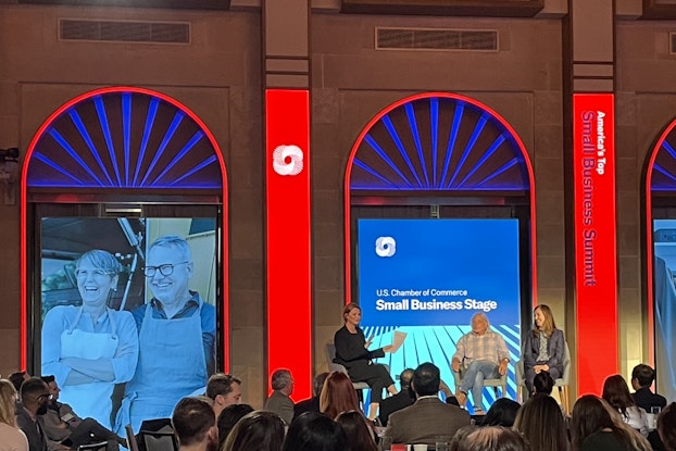 Panel interview on the Small Business Stage at a U.S. Chamber of Commerce event.