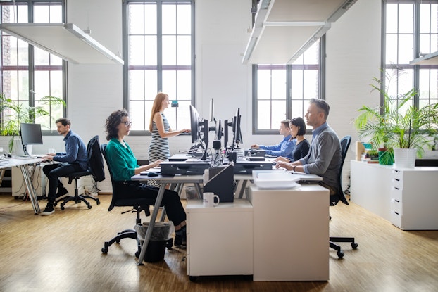  Workers in open office