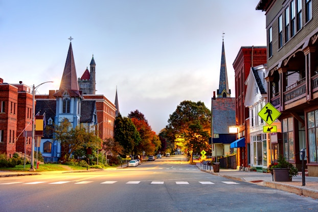 Main street of St. Johnsbury, Vermont.