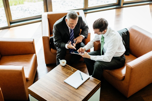  two men in business meeting