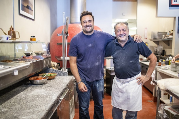 Father and son in their business.
