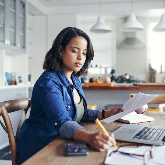 woman working from home