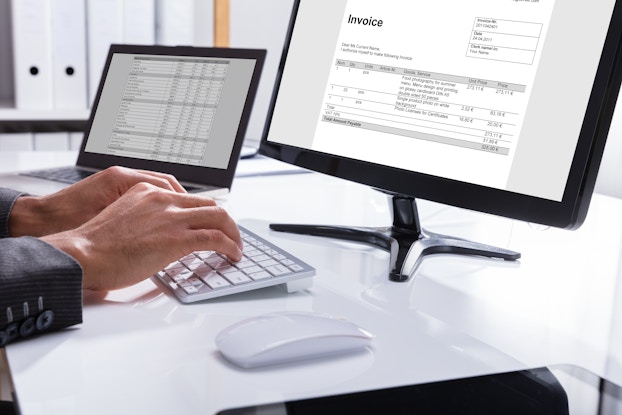 Invoice on monitor