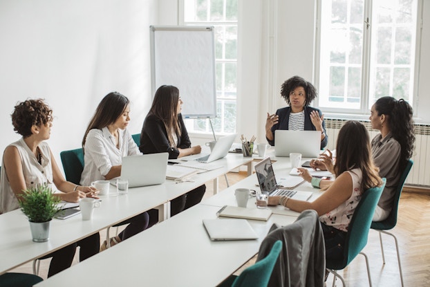 female employees in a business meeting