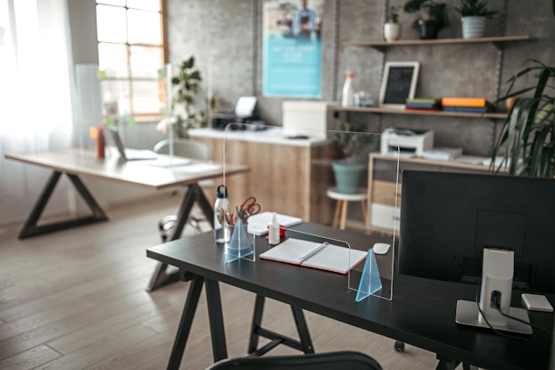  office with plexiglass barriers