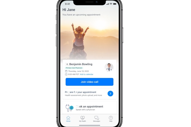 screenshot of plushcare telehealth service