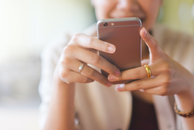 woman on smartphone
