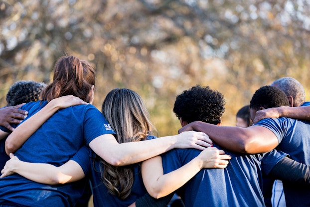 group of diverse people at a charity event