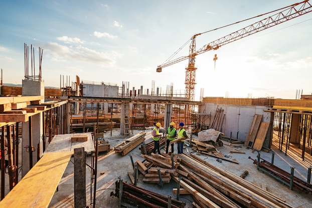 workers on construction site
